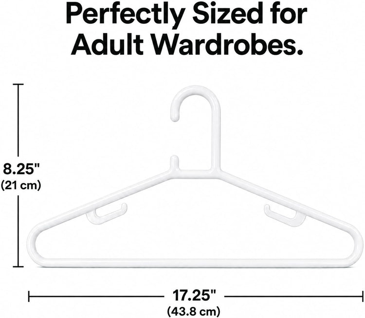Premium Heavy Duty Plastic Clothes Hangers - Pack of 36 | Space Saving & Non-Slip