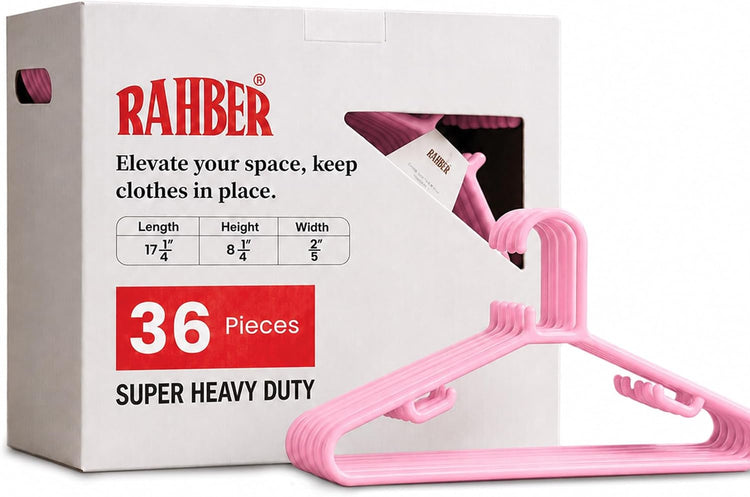 Premium Heavy Duty Plastic Clothes Hangers - Pack of 36 | Space Saving & Non-Slip