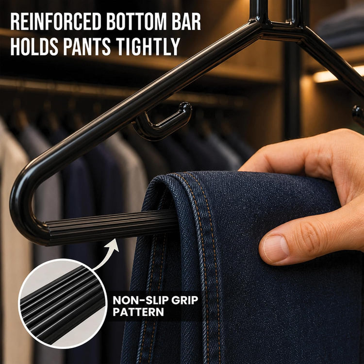 Premium Heavy Duty Plastic Clothes Hangers - Pack of 36 | Space Saving & Non-Slip